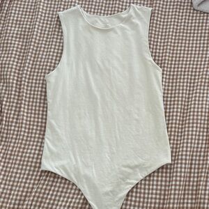 nuuds Cream Sleeveless Bodysuit
